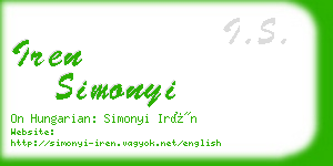 iren simonyi business card